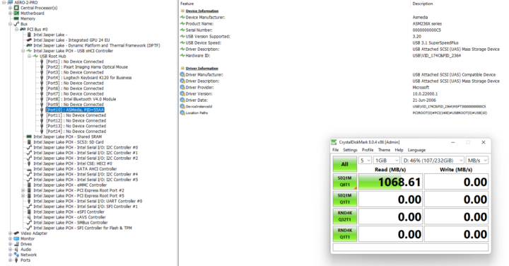 areo 2 pro windows fast usb