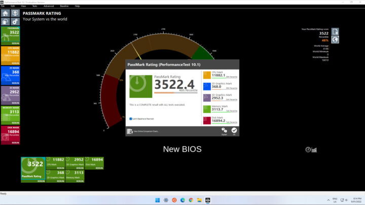 windows passmark new bios