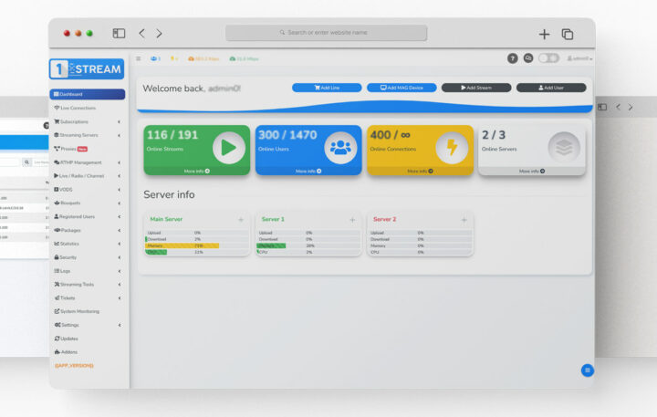 1-stream IPTV panel