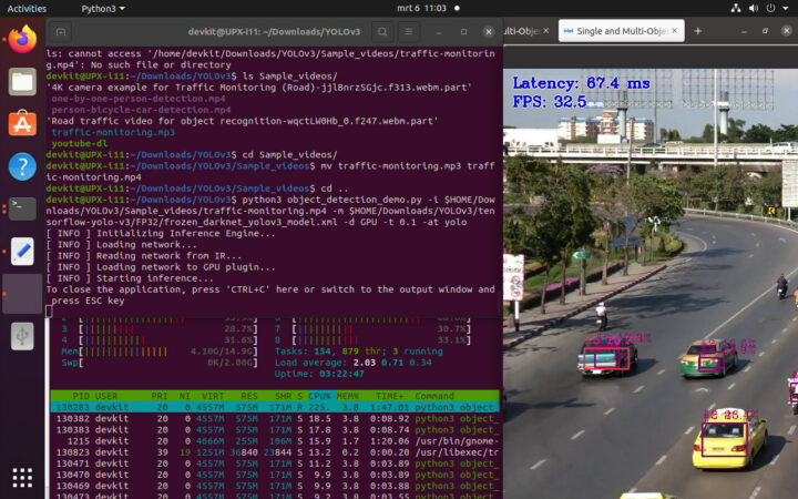 Edge Insights for Vision GPU traffic detection