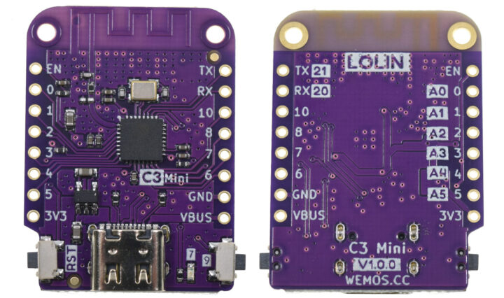 Diminuta placa ESP32-C3