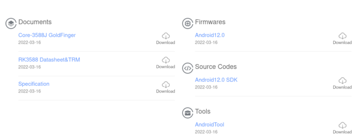 Rockchip RK3588 TRM and Android 12 SDK