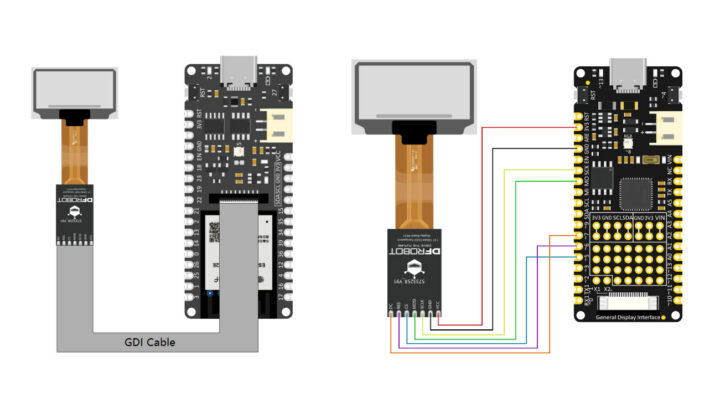 fermion transparent display GDI and SPI connection