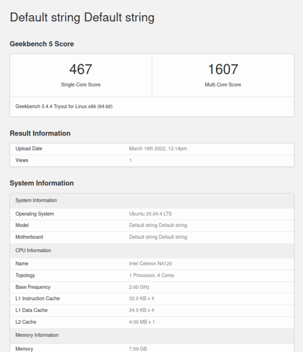 ubuntu tablet gemini lake geekbench cpu