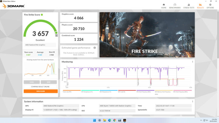 3Dmark fire strike windows 11 overclocked Ryzen 7