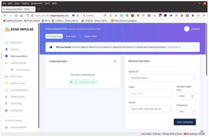 Edge Impulse Data Acquisition