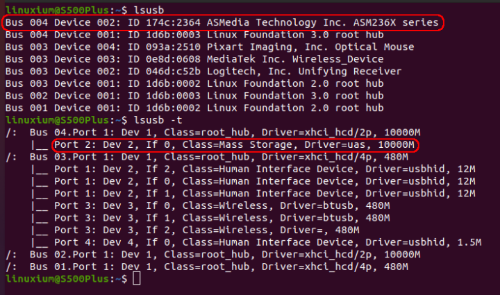 MOREFINE S500+ ubuntu usb speed