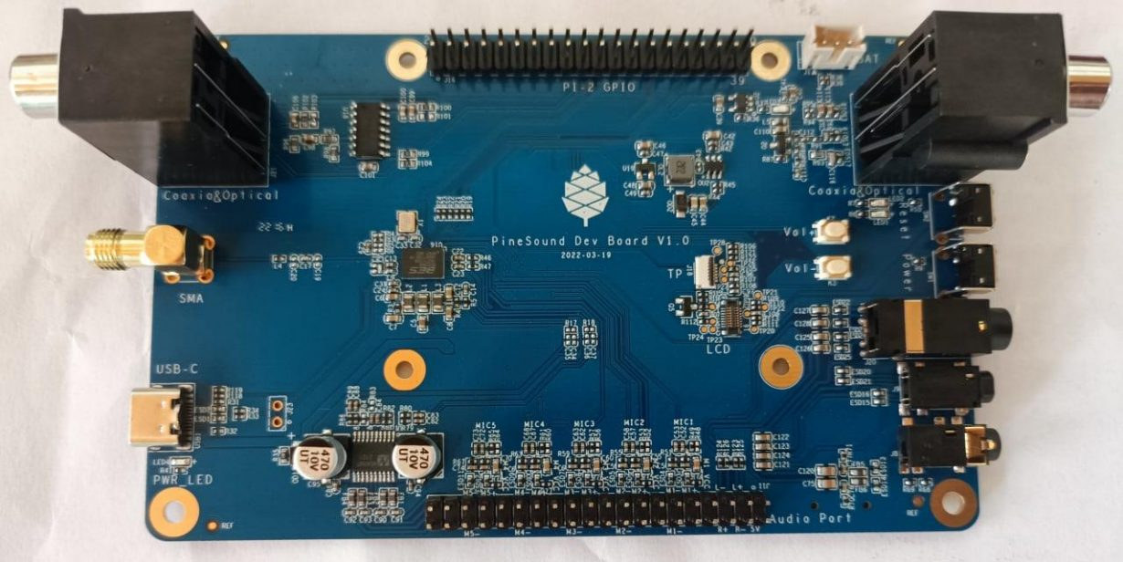 PineSound is a development board for earbuds and digital audio players