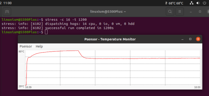 morefine s500 plus ubuntu stress test