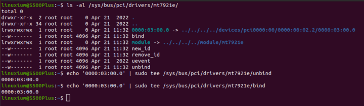 wifi fix: unbind & bind mt7921e driver