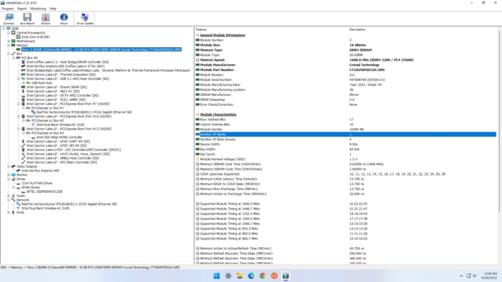 Beelink SEi8 windows memory rank