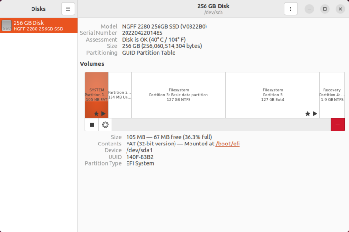 256GB ubuntu disk management