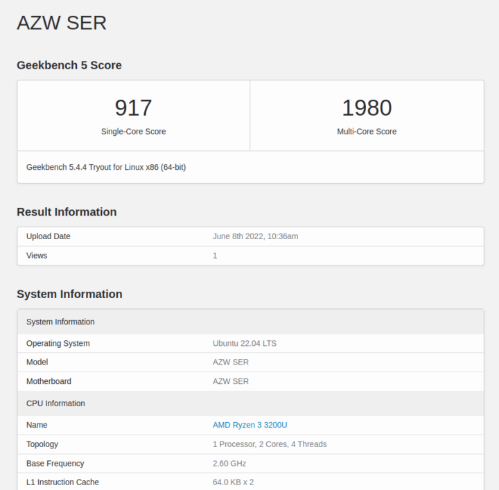 AZW ser ubuntu geekbench 5 cpu