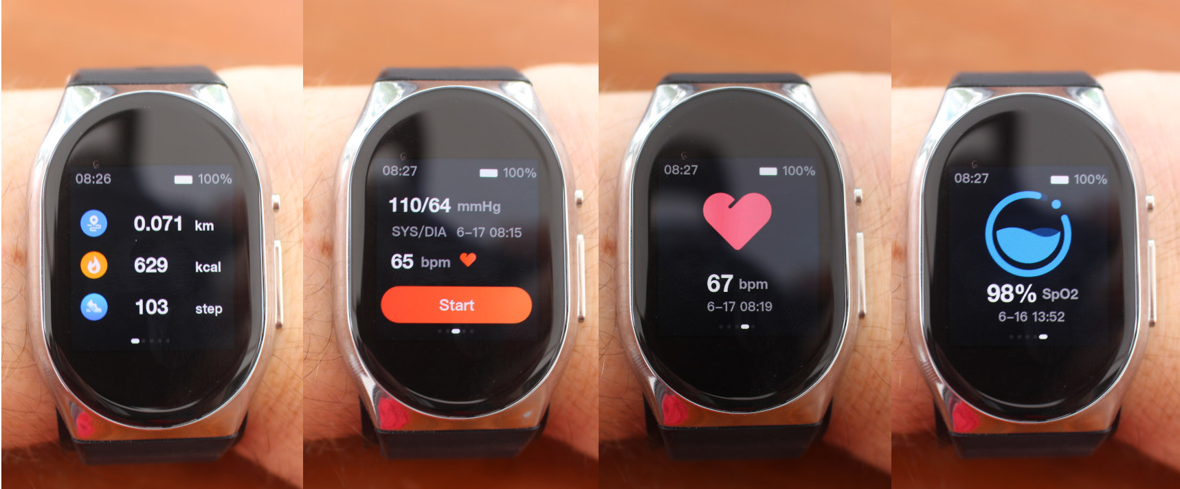 Oled blood pressure reading smart bracelet on sale