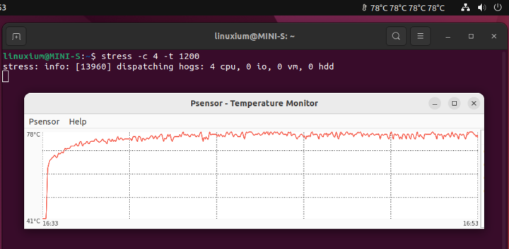 Beelink MINI S ubuntu stress test