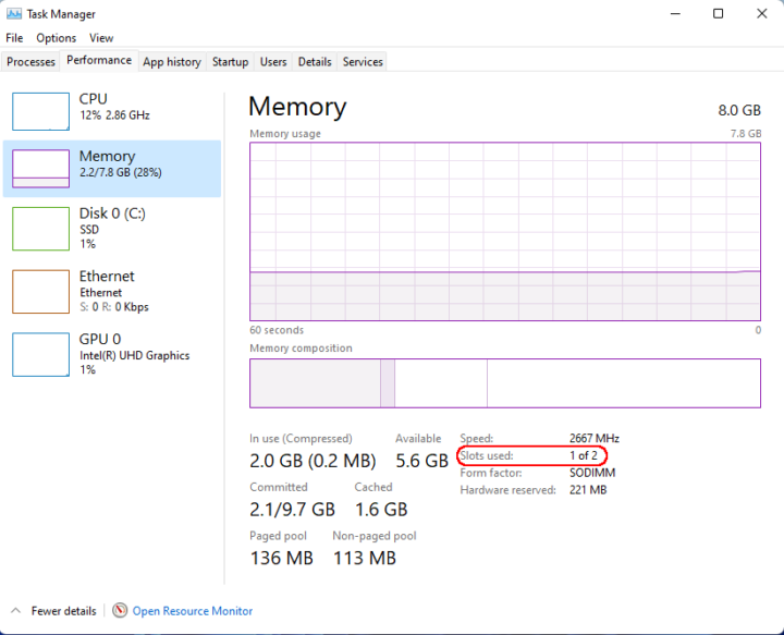 Beelink MINI S windows 11 memory speed