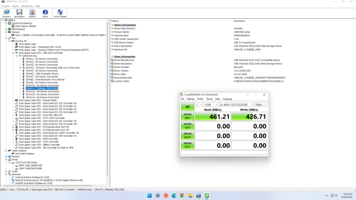 Beelink MINI S windows rear usb 3.0 speed