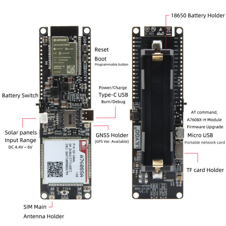 ESP32 18650 battery 4G LTE