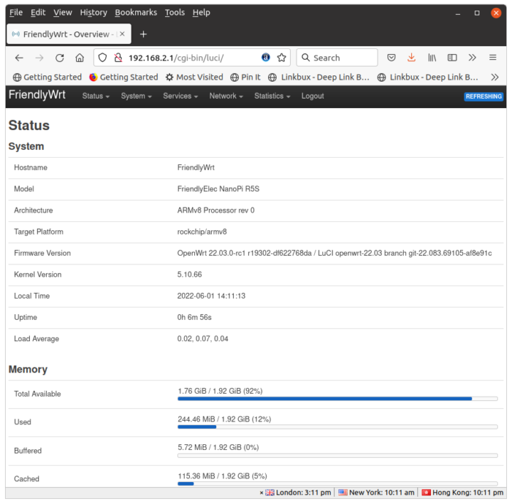 FriendlyWrt Status