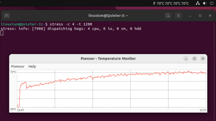 MeLe Quieter3Q ubuntu stress test