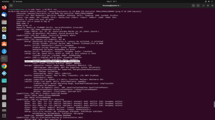 Quieter3Q ubuntu pcie nvme