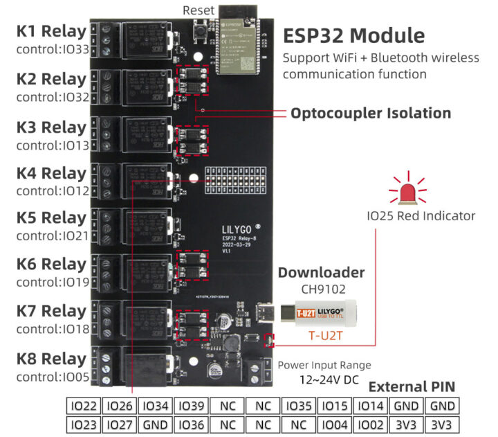 T-Relay-8 pinout