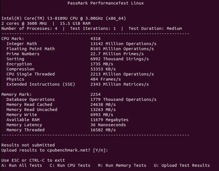 beelink sei8 ubuntu cpu passmark