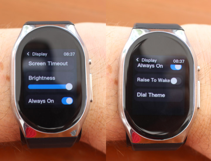 smartwatch display settings