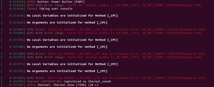 ubuntu dmesg ACPI BIOS errors