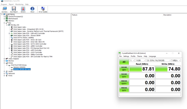 windows 11 sd card crystaldiskmark