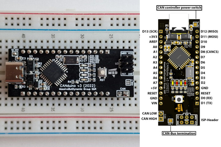 ATMega168PA Arduino CAN Bus Board