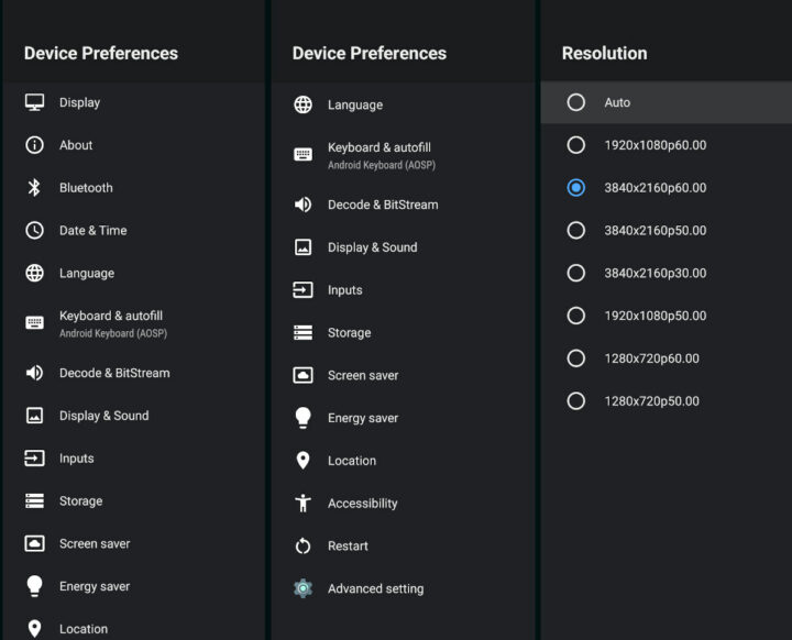 Android 12 settings HDMI resolution