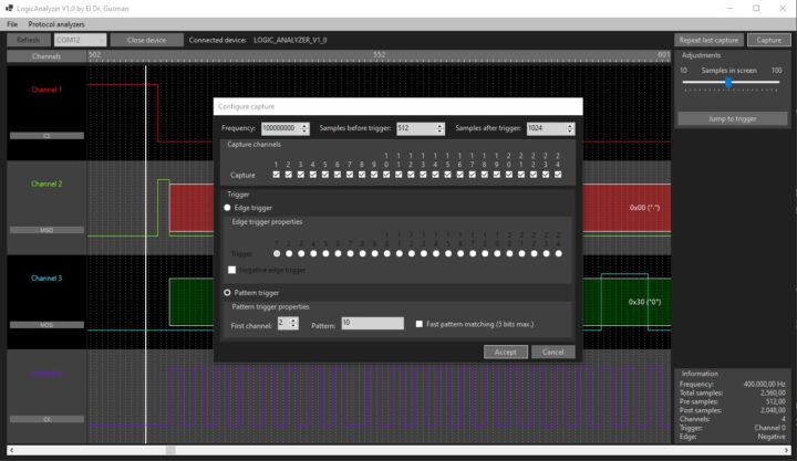 LogicAnalyzer configure capture