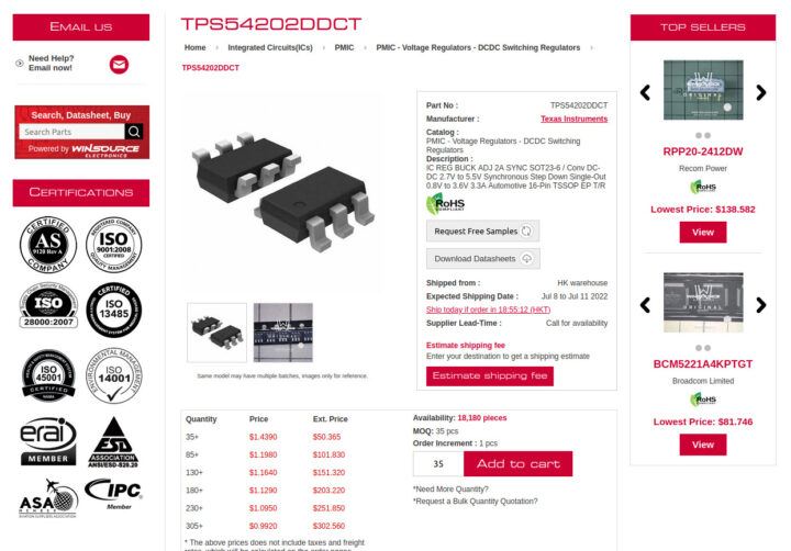 WIN SOURCE components supplier