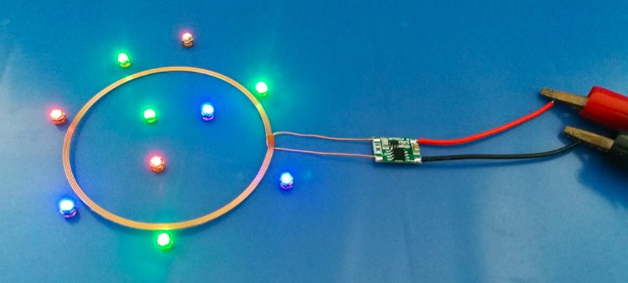 5V wireless LED lights up thanks to magnetic resonance coupling technology  - CNX Software