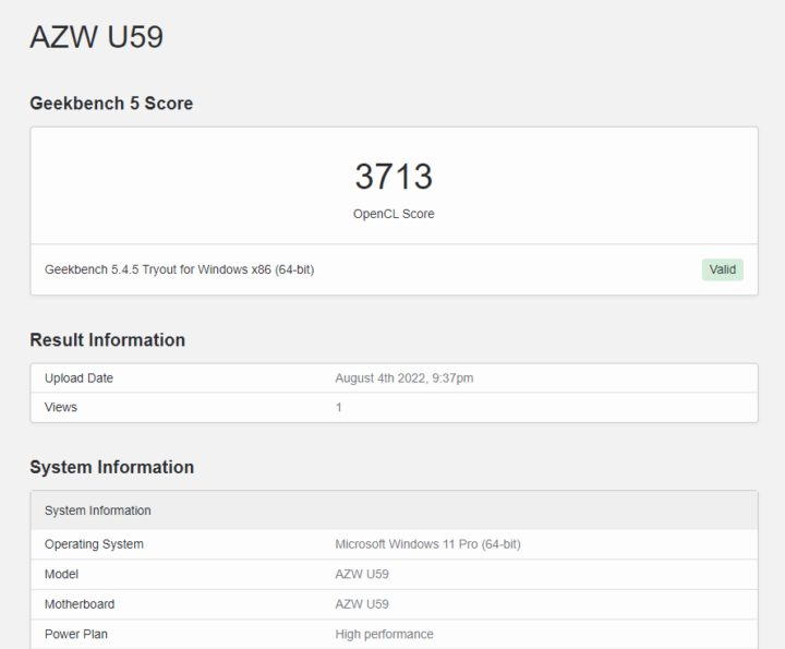 23 windows geekbench 5 gpu opencl