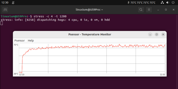 Beelink U59 Pro ubuntu 22.04 stress test