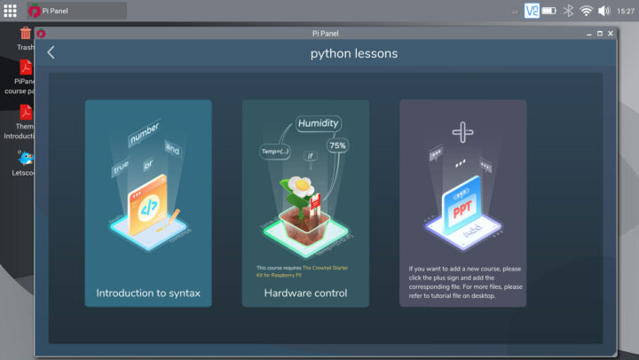 CrowPi L Python lessons syntax hardware control