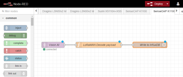 Node RED Grove AI Vision module LoRaWAN