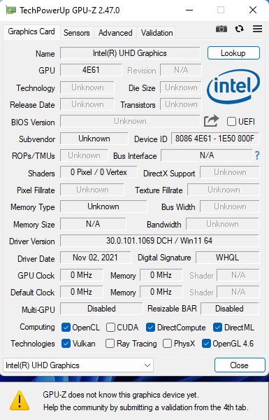 TechPowerUp GPU Z windows 11 4E61 GPU