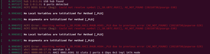 dmesg errors acpi bios error bus