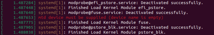 dmesg errors: mtd device must be supplied