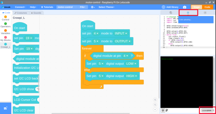 motor control visual programming