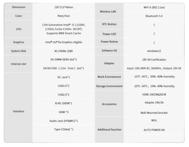 Beelink SEI11 Pro specifications