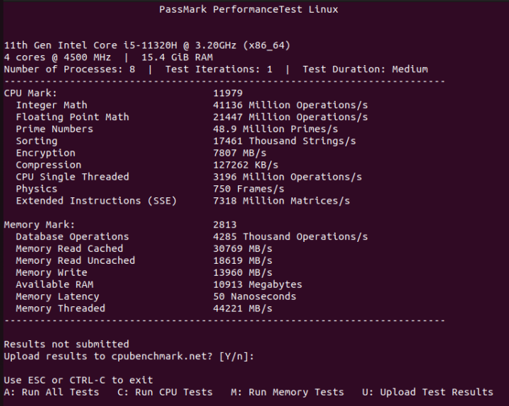 Ubuntu CPU Passmark