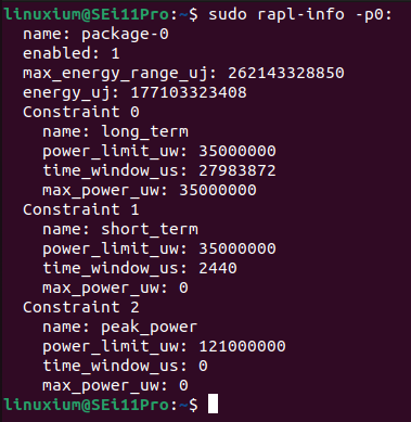 Ubuntu TDP rapl-info