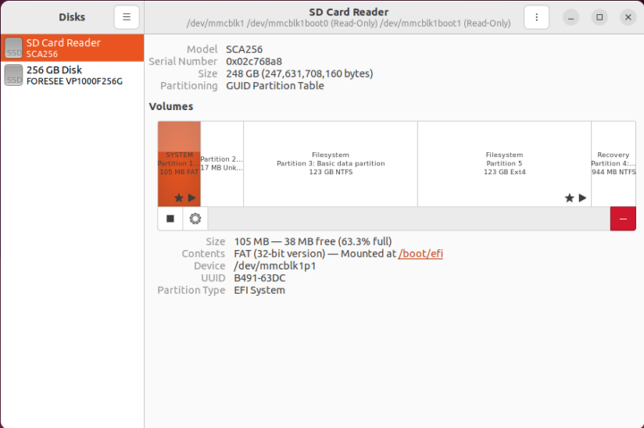 ubuntu 22.04 disk management SCA256