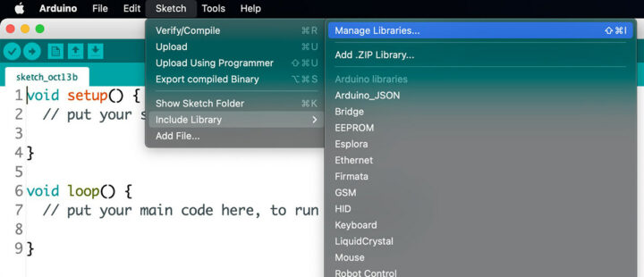 Arduino Manage Libraries