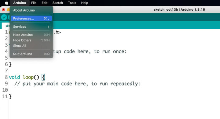 Arduino Preferences macOS
