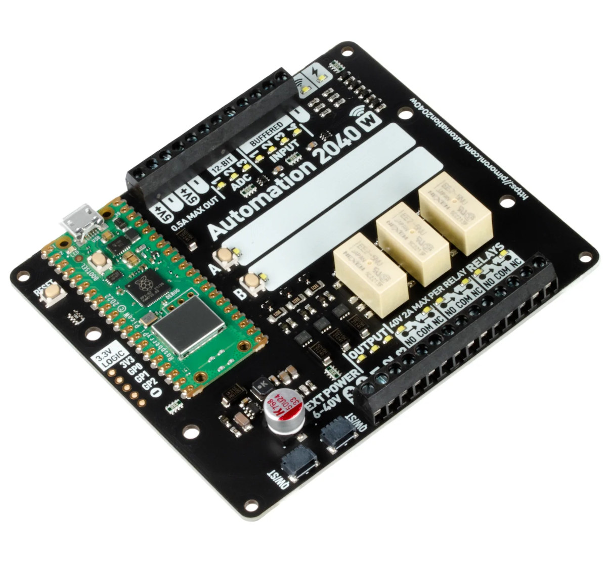 automation-2040-w-board-supports-6v-to-40v-i-os-ships-with-raspberry-pi-pico-w-cnx-software